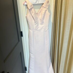 Amsale Light Pink Strapless Dress with Bows